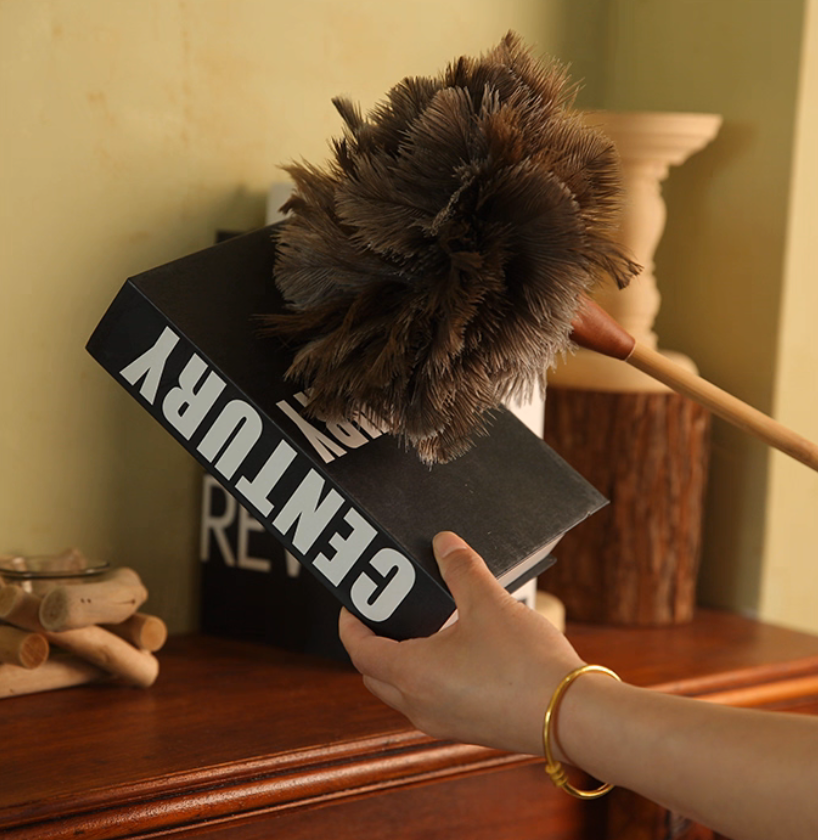 Extra-Long Handle Ostrich Feather Duster – Premium Delicate Dusting Tool