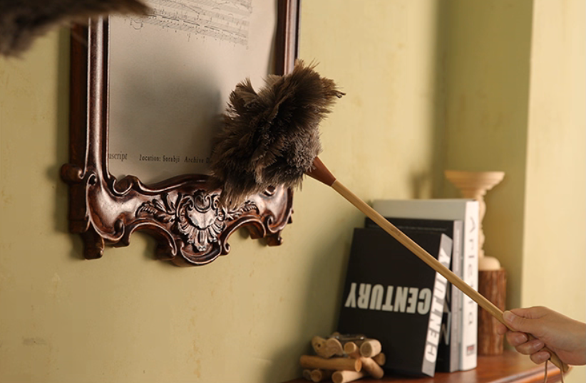 Extra-Long Handle Ostrich Feather Duster – Premium Delicate Dusting Tool