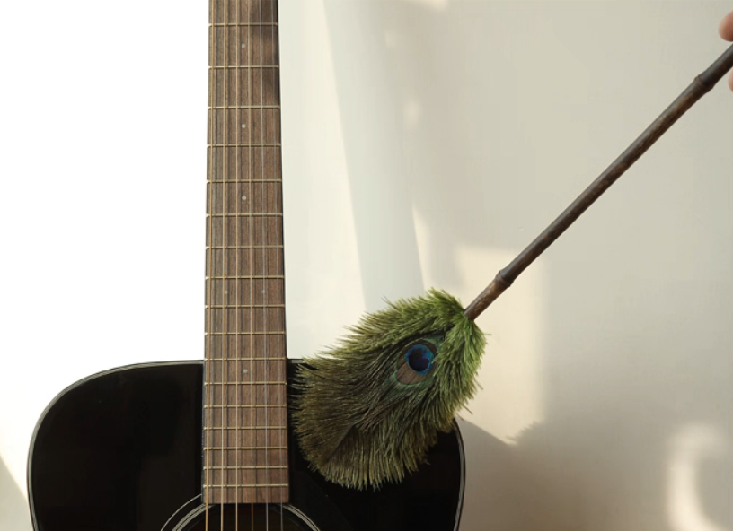 Handmade Peacock & Ostrich Feather Duster - Anti-Static Dusting Wand