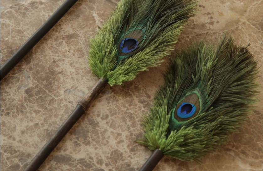 Handmade Peacock & Ostrich Feather Duster - Anti-Static Dusting Wand