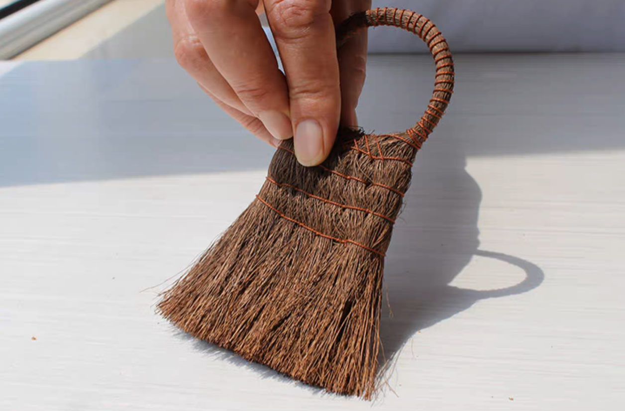 Handwoven Palm Broom - Mini Tea Table & Desk Sweeper