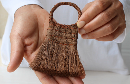 Handwoven Palm Broom - Mini Tea Table & Desk Sweeper