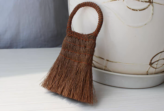 Handwoven Palm Broom - Mini Tea Table & Desk Sweeper