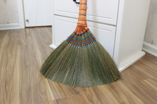 Handwoven Miscanthus Broom - Anti-Static Soft Bristles, Ultimate Cleaning Power