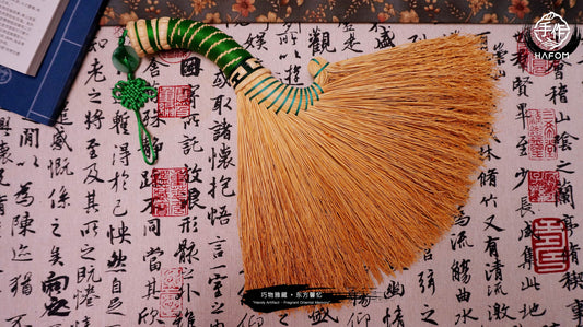 Handmade Sorghum Straw Broom with Exquisite Dragon Shaped Handle